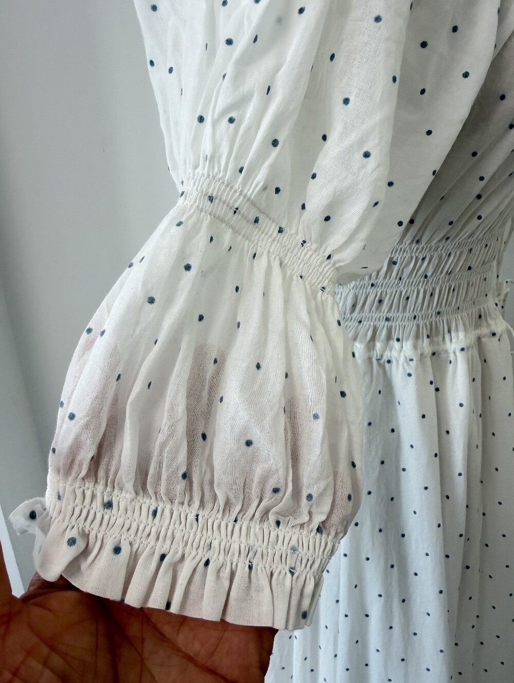 Doen ISCHIA DRESS IN SALT FLOCK DOT - Picture 9 of 12